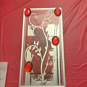 Set of 2 Decorative Red and Silver Wall Art